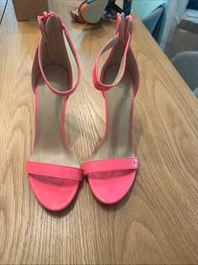 Wild Diva Neon Pink Ankle-Strap Stiletto Heels
